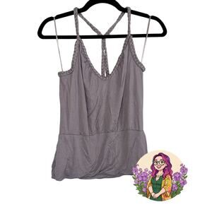 H&M Lilac Purple Braided Racerback Tank Top Boho Summer 2009 Y2K Medium Viscose